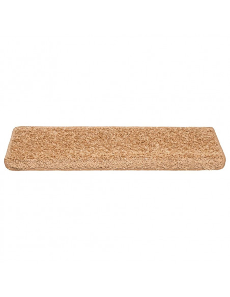 Tappetini per scale 10 pz 65x21x4 cm Beige Bordo rettangolare
