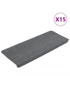 Tappetini Autoadesivi per Scale 15 pz 65x24,5x3,5 cm Grigio 2