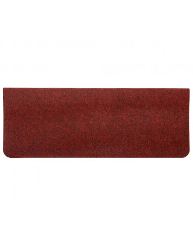 Tappetini Autoadesivi per Scale 15 pz 65x24,5x3,5 cm Rosso