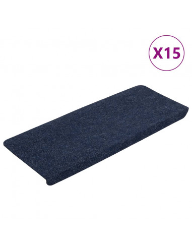 Tappetini Autoadesivi per Scale 15 pz 65x24,5x3,5 cm Blu