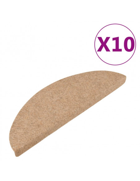 Tappetini Autoadesivi per Scale 10pz Beige 56x17x3 cm