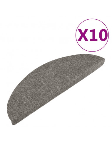 Tappetini Autoadesivi per Scale 10pz Grigi 65x22,5x3,5 cm