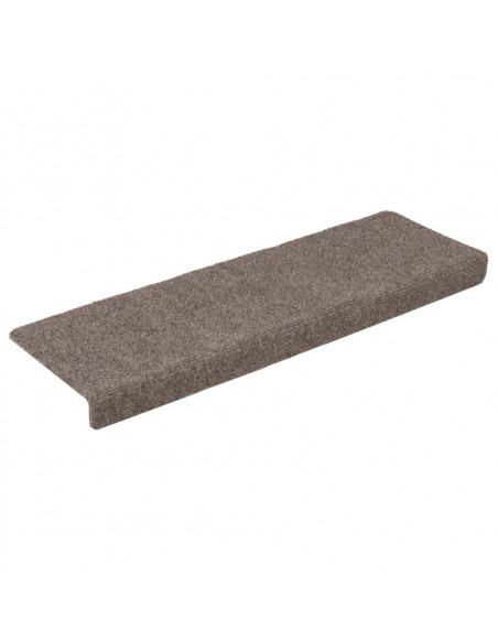 Tappetini per Scale Tessuto Agugliato 15 pz 65x21x4 cm Crema