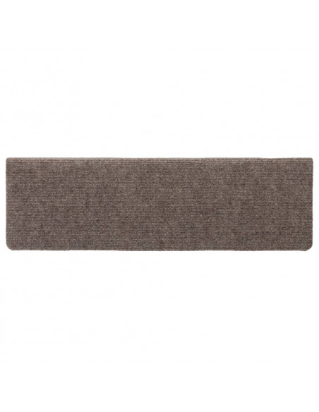 Tappetini per Scale Tessuto Agugliato 15 pz 65x21x4 cm Crema
