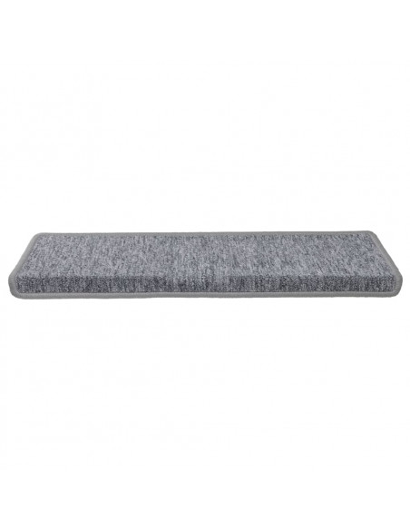 Tappetini per scale 15 pz 65x21x4 cm Grigio chiaro Bordo rettangolare