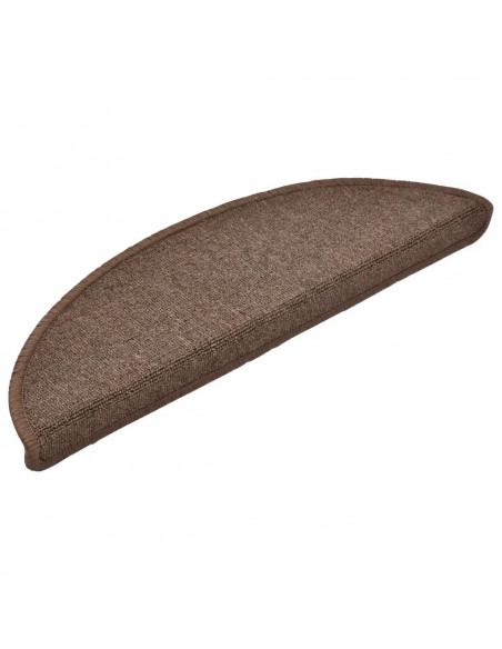 Tappetini per Scale 10 pz 56x17x3 cm Marrone Caffè