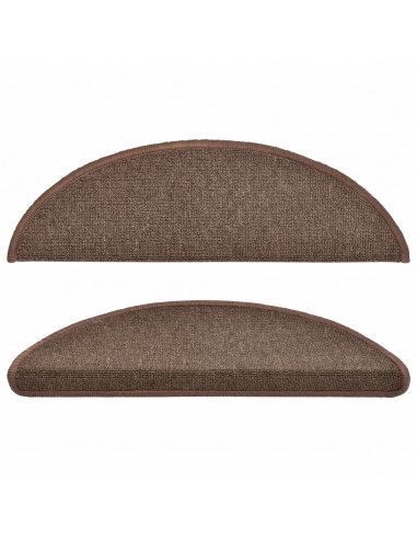 Tappetini per Scale 10 pz 56x17x3 cm Marrone Caffè