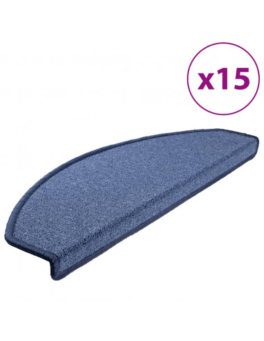 Tappetini per Scale 15 pz Blu 65x24x4 cm
