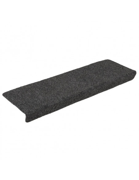 Tappetini per Scale Tessuto Agugliato 15 pz 65x21x4cm Antracite