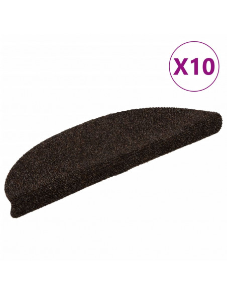 Tappetini Adesivi per Scale 10 pz Marroni 56x17x3 cm Agugliati