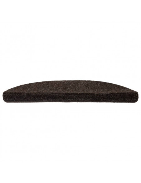 Tappetini per scale autoadesivi 10 pz 56x17x3 cm Marrone Semicircolari