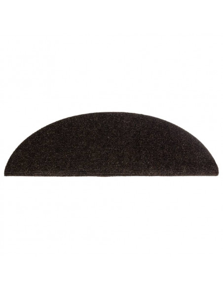 Tappetini per scale autoadesivi 10 pz 56x17x3 cm Marrone Semicircolari