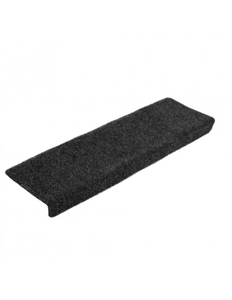 Tappetini per Scale Tessuto Agugliato 5 pz 65x21x4 cm Grigi