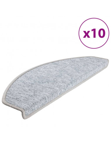 Tappetini per Scale 10 pz 65x24x4 cm Grigio Chiaro