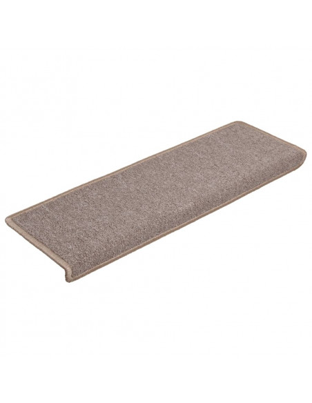 Tappetini per Scale 15 pz 65x21x4 cm Marrone Chiaro