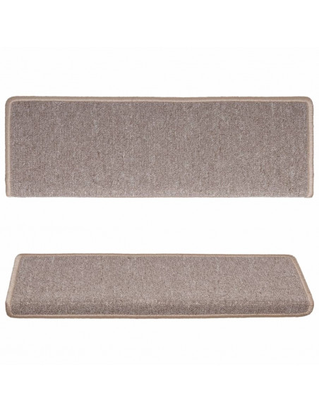 Tappetini per Scale 15 pz 65x21x4 cm Marrone Chiaro