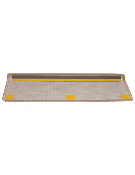 Tappetini per Scale 15 pz 65x21x4 cm Marrone Chiaro