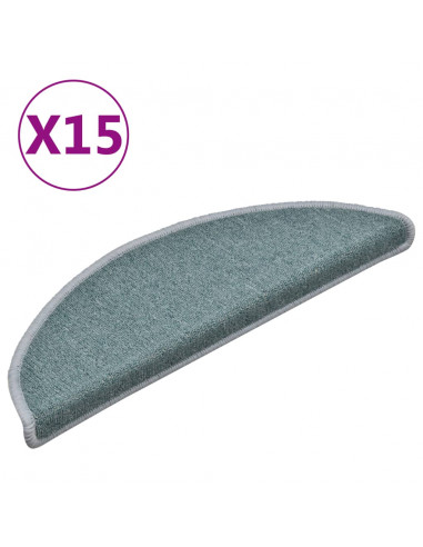 Tappetini per Scale 15 pz Blu 56x17x3 cm