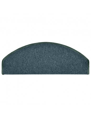 Tappetini per scale 15 pz 65x24x4 cm Verde scuro Semicircolari Grandi