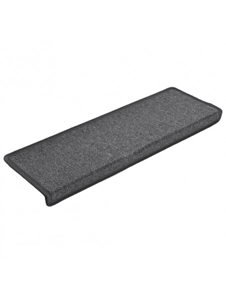 Tappetini per Scale 15 pz 65x21x4 cm Grigio Scuro