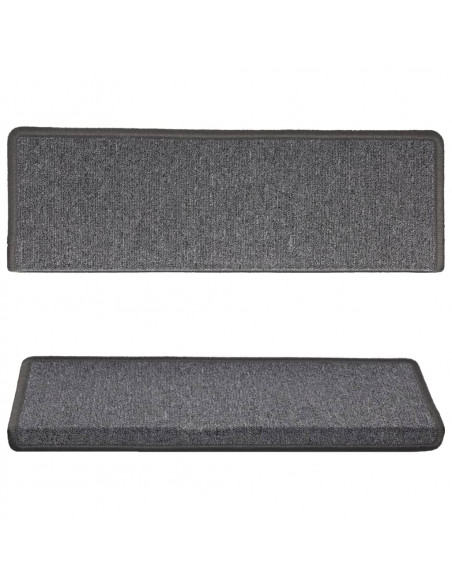 Tappetini per Scale 15 pz 65x21x4 cm Grigio Scuro