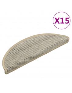 Tappeti Autoadesivi Scale Aspetto Sisal 15 pz 56x17x3cm Grigi 2