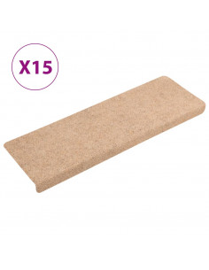 Tappetini per Scale Tessuto Agugliato 15 pz 65x21x4 cm Marroni 2