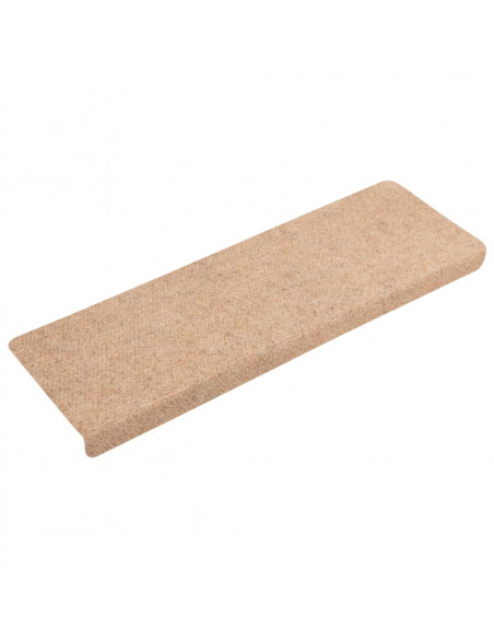 Tappetini per Scale Tessuto Agugliato 15 pz 65x21x4 cm Marroni