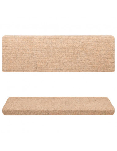 Tappetini per Scale Tessuto Agugliato 15 pz 65x21x4 cm Marroni
