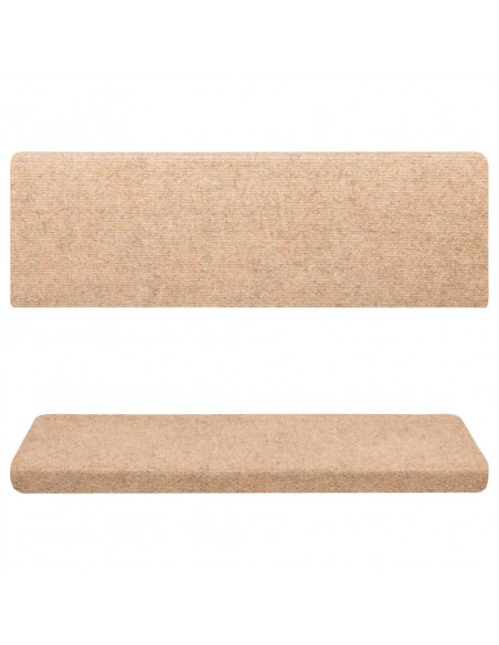 Tappetini per Scale Tessuto Agugliato 15 pz 65x21x4 cm Marroni