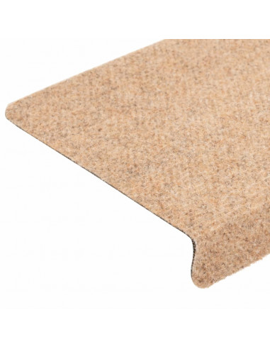 Tappetini per Scale Tessuto Agugliato 15 pz 65x21x4 cm Marroni