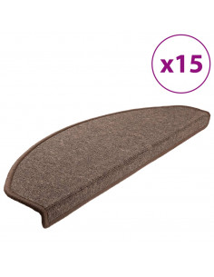 Tappetini per Scale 15 pz Marrone Caffè 65x24x4 cm 2