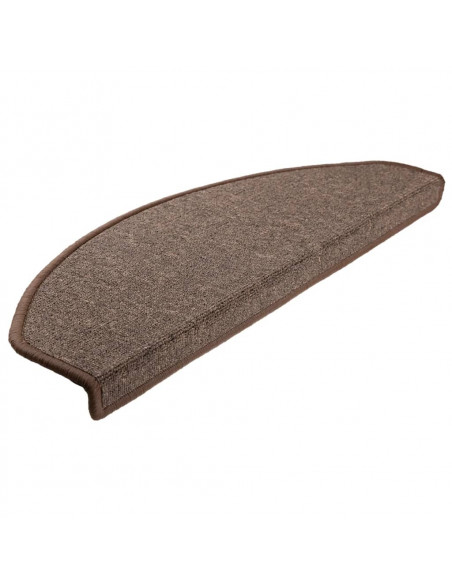 Tappetini per Scale 15 pz Marrone Caffè 65x24x4 cm