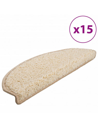 Tappetini per Scale 15 pz Crema 65x21x4 cm