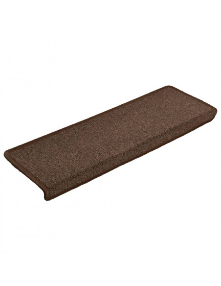 Tappetini per Scale in Moquette 15 pz 65x21x4 cm Marroni