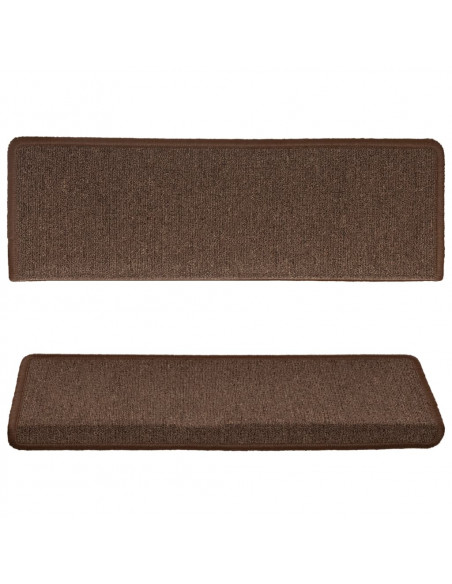 Tappetini per Scale in Moquette 15 pz 65x21x4 cm Marroni