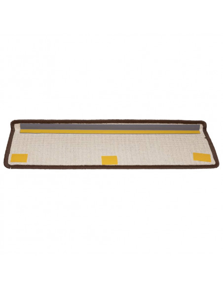 Tappetini per Scale in Moquette 15 pz 65x21x4 cm Marroni