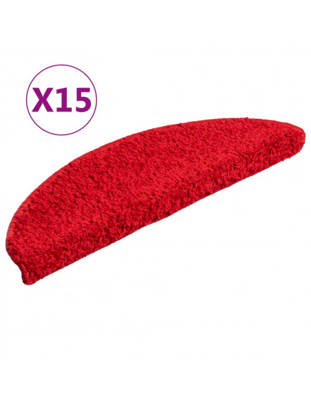 Tappetini per Scale 15 pz Rossi 56x17x3 cm