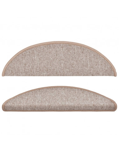 Tappetini per Scale 15 pz Marrone Chiaro 56x17x3 cm