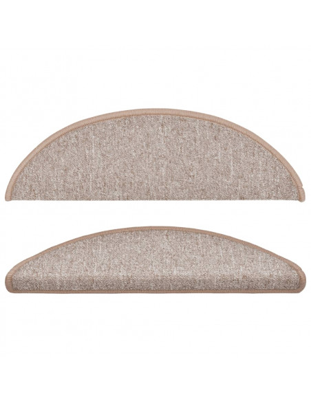 Tappetini per Scale 15 pz Marrone Chiaro 56x17x3 cm