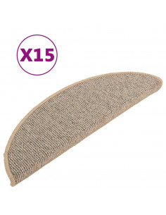 Tappetini per Scale 15 pz Marroni 56x17x3 cm 2