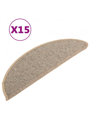 Tappetini per Scale 15 pz Marroni 56x17x3 cm