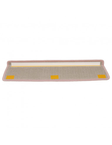 Tappetini per scale 15 pz 65x21x4 cm Rosa chiaro con bordo rettangolare