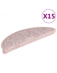 Tappetini per Scale 15 pz Rosa Chiaro 56x17x3 cm 2