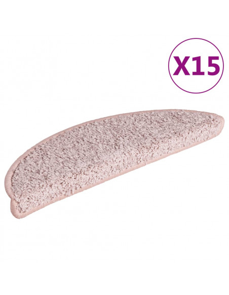 Tappetini per Scale 15 pz Rosa Chiaro 56x17x3 cm