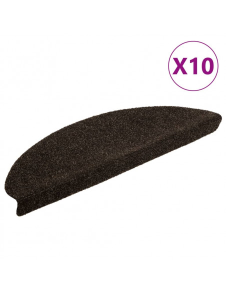 Tappetini per Scale 10 pz Marrone Scuro 65x21x4 cm Agugliati