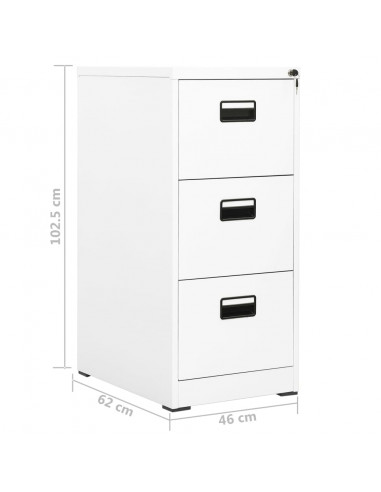 Schedario Bianco 46x62x102,5 cm in Acciaio