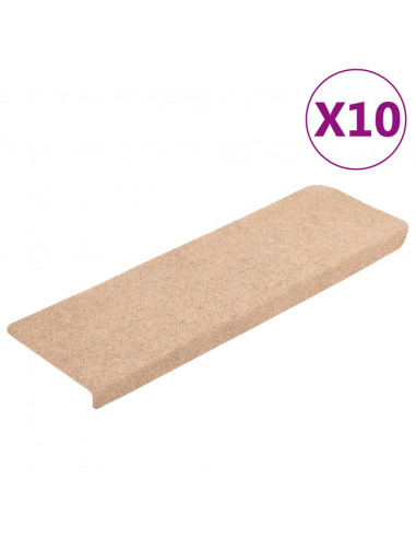 Tappetini per Scale Tessuto Agugliato 10 pz 65x21x4 cm Marroni