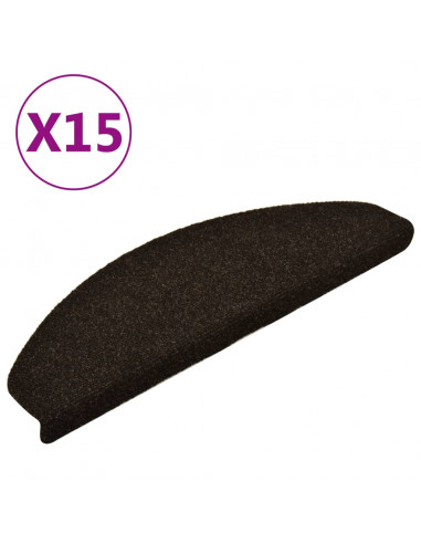 Tappetini per Scale 15 pz Marrone Scuro 65x21x4 cm Agugliati