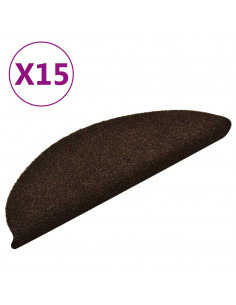 Tappetini Autoadesivi Scale 15 pz Marroni 56x17x3 cm Agugliati 2